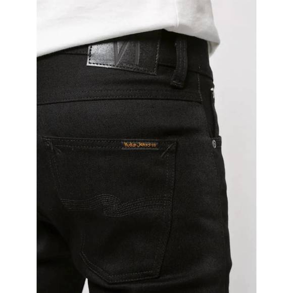 NEW NUDIE JEANS lean dean jeans in dry black selvage - Picture 4 of 6